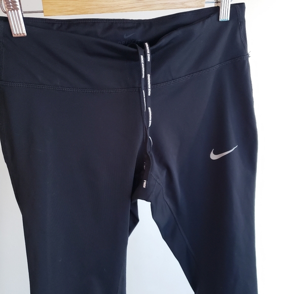 Nike Power Epic Run Compression Black Cropped Leggings Medium - Picture 5 of 12